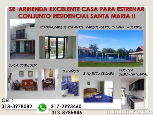  pesos colombianos | Casa en Villavicencio en Arriendo, Conjunto  Residencial Santa María 2, 87 m2, 3 alcobas, 3 baños