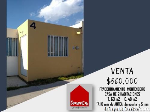  pesos mexicanos | Casa en Queretaro en Venta, Fraccionamiento  Montenegro, 63 m2, 2 recámaras, 1 baño
